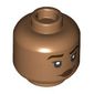 Minifig Head Moana, Reddish Brown Eyebrows, Lips, Open Mouth Talking/Stern with Raised Eyebrow print