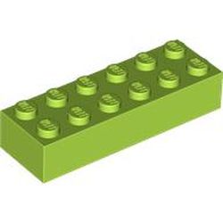 LEGO part 2456 Brick 2 x 6 in Bright Yellowish Green/ Lime