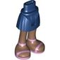 Minidoll Hips and Short Skirt with Medium Brown Legs, Metallic Pink Shoes print [Thin Hinge]