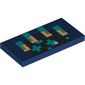Tile 2 x 4 with Pixelated Tan/Dark Turquoise Rib Cage print