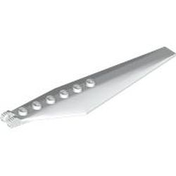 LEGO part 53031 Hinge Plate 1 x 12 with Angled Side Extensions and Tapered Ends, 7 Teeth in White