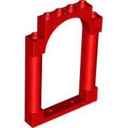 LEGO part 40066 Panel 1 x 6 x 7 with 2 Columns and Arch in Bright Red/ Red