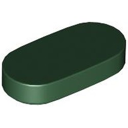 LEGO part 1126 Tile Round 1 x 2 in Earth Green/ Dark Green