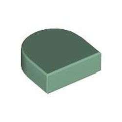 LEGO part 24246 Tile Round 1 x 1 Half Circle in Sand Green