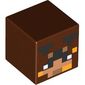 Minifig Head Special, Cube with Pixelated Nougat Bee Face Print