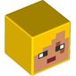 Minifig Head Special, Cube with Nougat Face, Magenta Lips print