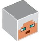 Minifig Head Special, Cube with Pixelated Nougat Face, Dark Turquoise Eyes Print