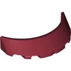 LEGO part 35299 Windscreen 3 x 6 x 1 Curved with Rectangular Stud Holder in Bottom in Dark Red