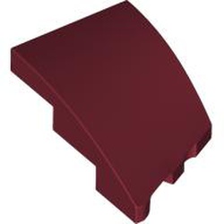 LEGO part 80177 Slope Curved 3 x 2 with Stud Notch Left in Dark Red