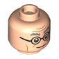 Minifig Head Alfred Pennyworth, Dark Bluish Grey Eyebrows, Glasses, Wrinkles, Thin Smile / Displeased print