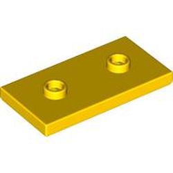 LEGO part 65509 Plate Special 2 x 4 with Groove and Two Center Studs (Jumper) in Bright Yellow/ Yellow