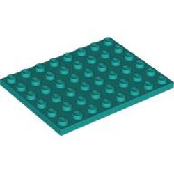 LEGO part 3036 Plate 6 x 8 in Bright Bluish Green/ Dark Turquoise