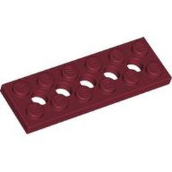 LEGO part 32001 Technic Plate 2 x 6 [5 Holes] in Dark Red