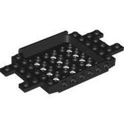 LEGO part 3385 Vehicle Base 6 x 12 x 1 with 1 x 2 Cutouts on Ends in Black