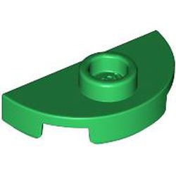 LEGO part 1745 Plate Round 1 x 2 Half Circle with Stud (Jumper) in Dark Green/ Green