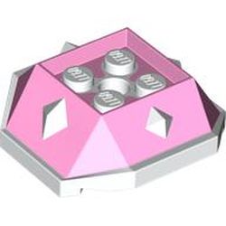 LEGO part 67931pat0001 Wedge Sloped 4 x 4 with Diamond Spikes with White Underside Pattern in Light Purple/ Bright Pink