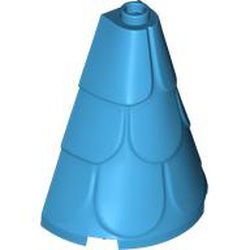 LEGO part 35563 Tower Roof 2 x 4 x 4 Half Cone Shaped with Roof Tiles in Dark Azure