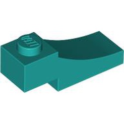 LEGO part 70681 Brick Curved, 3 x 1 with 1/3 Inverted Cutout in Bright Bluish Green/ Dark Turquoise