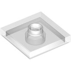 LEGO part 87580 Plate Special 2 x 2 with Groove and Center Stud (Jumper) in Transparent/ Trans-Clear
