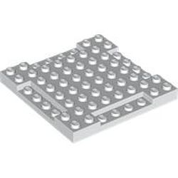 LEGO part 2628 Brick Special 8 x 8 x 2/3 with Four Recessed Edges in White