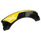 Technic Panel Car Mudguard Arched 9 x 2 x 3, Arched Top #42 with Yellow Paint, White X print