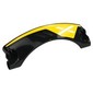 Technic Panel Car Mudguard Arched 9 x 2 x 3, Arched Top #42 with Yellow Paint, White X print