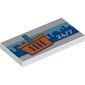 Tile 2 x 4 with Shopping Basket, Blue City, '24/7' print