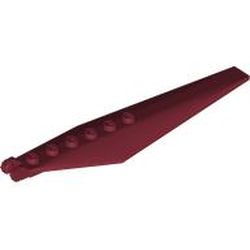LEGO part 53031 Hinge Plate 1 x 12 with Angled Side Extensions and Tapered Ends, 7 Teeth in Dark Red