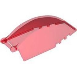 LEGO part 23448 Windscreen 8 x 4 x 2 Curved with Handle in Transparent Red/ Trans-Red