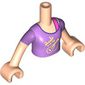 Minidoll Torso Girl with Lavender Shirt, Dark Pink Strap print, Light Nougat Arms and Hands