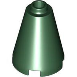 LEGO part 3942c Cone 2 x 2 x 2 with Completely Open Stud in Earth Green/ Dark Green