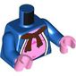 Torso, Robe, Bare Chest, Dark Red Scarf print, Blue Arms, Bright Pink Hands