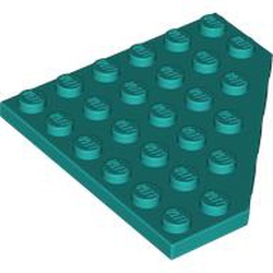 LEGO part 6106 Wedge Plate 6 x 6 Cut Corner in Bright Bluish Green/ Dark Turquoise
