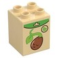Duplo Brick 2 x 2 x 2 with Sprouting Brown Bean print