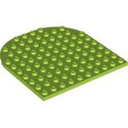 LEGO part 80031 Plate 10 x 10 Half Circle in Bright Yellowish Green/ Lime