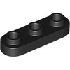 Black Plate Special 1 x 3 Rounded with 3 Open Studs