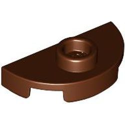 LEGO part 1745 Plate Round 1 x 2 Half Circle with Stud (Jumper) in Reddish Brown