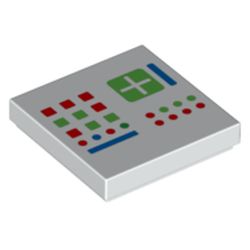 LEGO part 3068bpr0661 Tile 2 x 2 with Control Panel Buttons, Green Plus Sign print in White