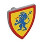 Shield Triangular with Lion Standing Blue on Yellow Background Print