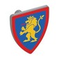 Shield Triangular with Lion Standing Yellow on Blue Background Print