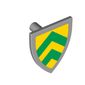Shield Triangular with Yellow and Green Stripes Print