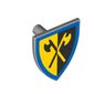 Shield Triangular with Crusaders Crossed Axe and Blue Border Print