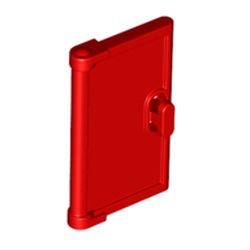 LEGO part 95270 Door for Window Frame 1 x 4 x 3, Semicircular Handle Holes on Back in Bright Red/ Red