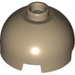 LEGO part 3262 Brick Round 2 x 2 Dome Top, Vented Stud in Sand Yellow/ Dark Tan