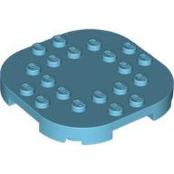 LEGO part 66789 Plate Round Corners 6 x 6 x 2/3 Circle with Reduced Knobs in Medium Azure