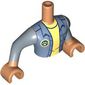 Minidoll Torso Man with Sand Blue Jacket, Bright Light Yellow Shirt, Paw print, Nougat Arms and Hands