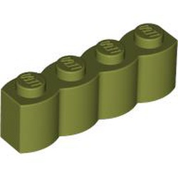 LEGO part 30137 PALISADE BRICK 1X4 in Olive Green