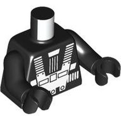 LEGO part 973c03h03pr6396 MINI UPPER PART, NO. 6396 in Black
