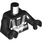Torso, Classic Blacktron Re-issue, White Space Suit, Black Arms and Hands