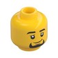 Minifig Head, Thick Eyebrows, Goatee, Smile Print